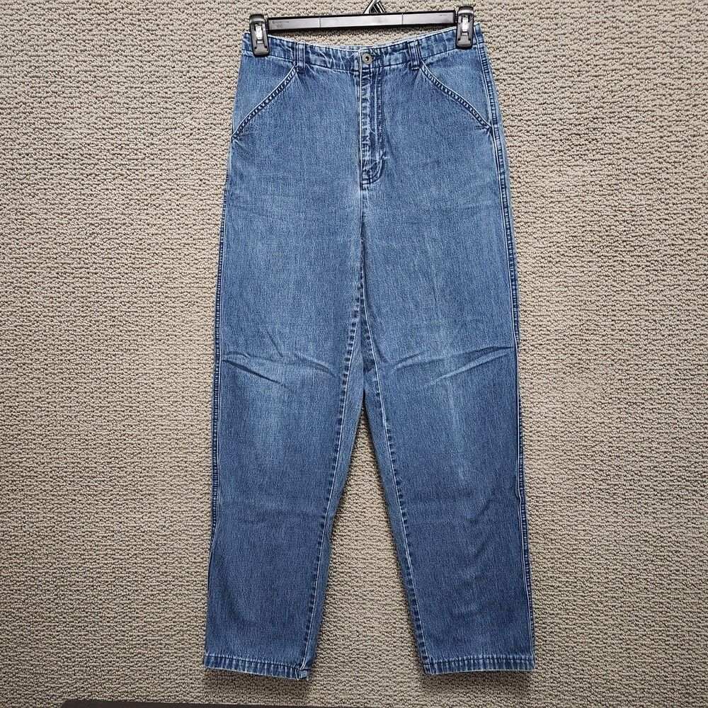 CLAIBORNE Women's Blue High Rise Tapered Mom Jeans 100% Cotton Size 8